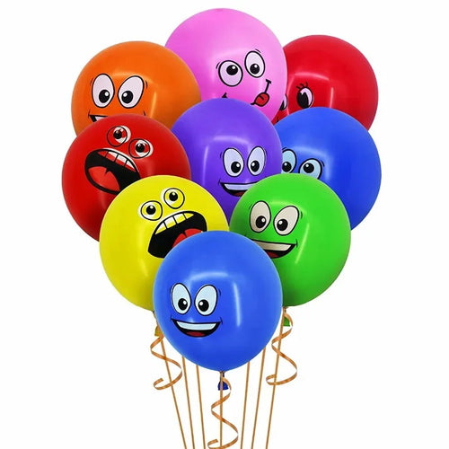 1-100Pcs 12inch Cute Funny Big Eyes Smiley face latex balloons Birthday Party decoration Inflatable balloon Baby Shower Globos