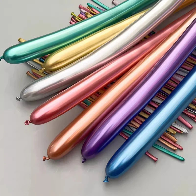 20/50/100pcs Magic Long Balloons DIY Latex Balloons Wedding Birthday Christmas Party Glossy Metal Inflatable Balloon Decorations